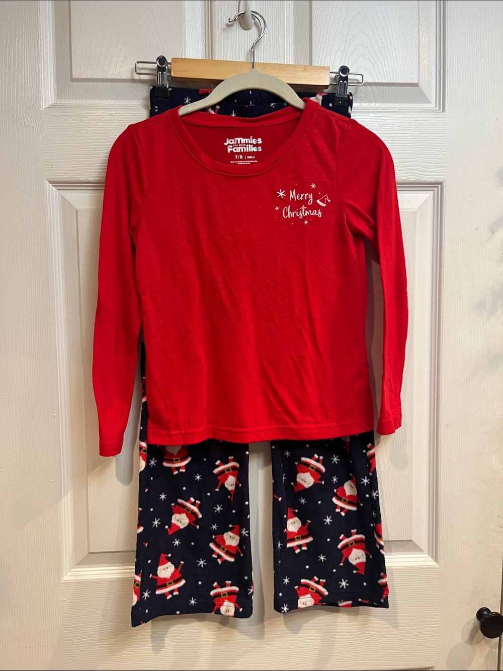 Jammies & Families Red 'Merry Christmas' Kids Pajama Set with Santa Print Pants